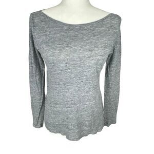 Banana Republic Linen Long Sleeve Boat Neck Top XS